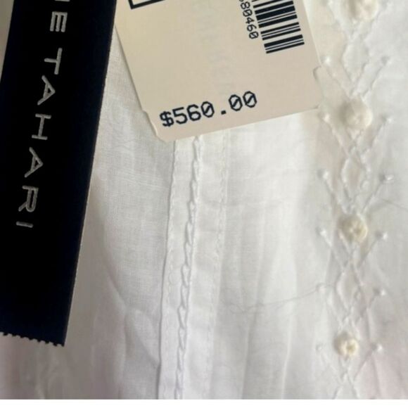 Elie Tahari Perfect Summer White Boho Dainty Embelished Midi Skirt Size M - Picture 3 of 12